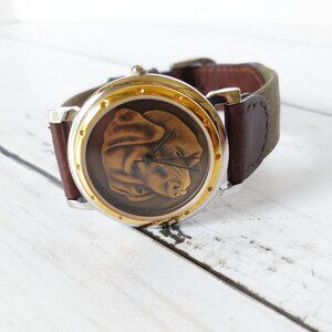 Franklin Mint Men’s Wristwatch 90s Unisex Labrador Retriever Sporting Companion